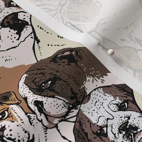 Miniatura 5 de Spoonflower Tela – Bulldog Inglés Bulldogs Patrón Cachorro Animal Impreso en Petal Signature Tela de Algodón Fat Quarter – Costura Acolchado Ropa