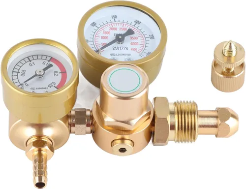 Regulador de soldadura de gas para argón CO2 | Dispositivo de medición de alta presión de 4500 PSI con medidor de flujo | Regulador de gas soldador
