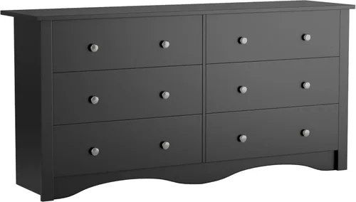 Miniatura 9 de Flamaker Cómoda de 6 cajones para dormitorio, organizador de aparadores de almacenamiento con dispositivos antiinclinación, cómoda moderna y ancha