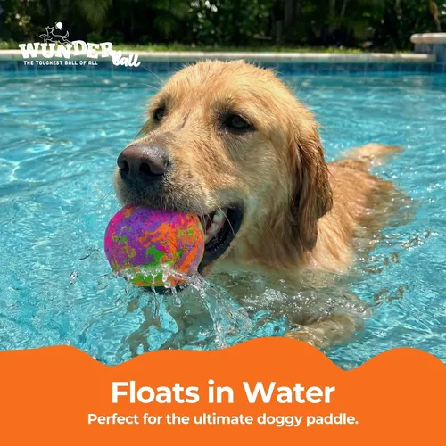 Miniatura 7 de WACKYwalk'r WUNDERball Juguete Duradero de Buscar para Perros – Pelota de Goma Natural Indestructible, Más Segura que las Pelotas de Tenis, Flota