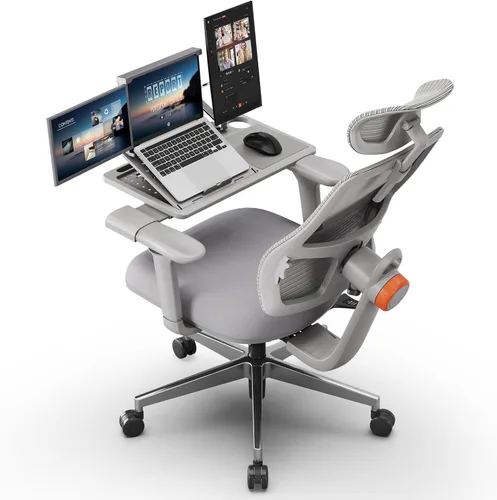 Miniatura 9 de Newtral Silla de oficina ergonómica con soporte lumbar adaptable, silla de escritorio con respaldo alto con reposacabezas ajustable, reposabrazos