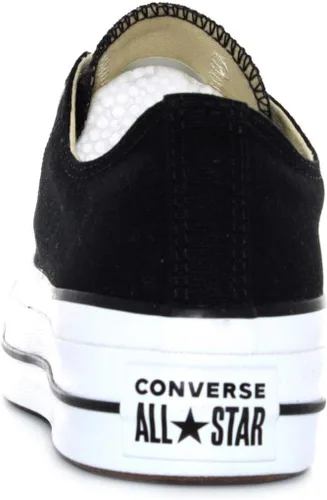Miniatura 6 de Converse Chuck Taylor All Star Low Top (versión internacional), tenis deportivos para mujer de EE. UU, Elevador de lonaNegroBlancoBlanco