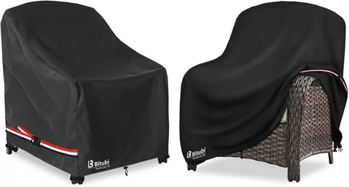 Miniatura 17 de Bitubi Funda otomana impermeable para patio, funda cuadrada resistente para muebles de mesa auxiliar para exteriores, tamaño 22 pulgadas de largo x