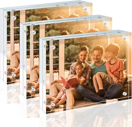 Miniatura 12 de Egofine Marco acrílico de 3.5 x 5, marco transparente sin marco de 0.787 in más grueso, marco de fotos magnético de doble cara, pantalla