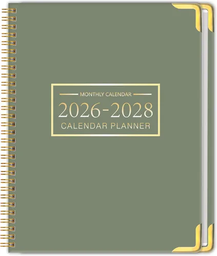 Miniatura 12 de Agenda mensual 2026-2028, tapa dura con esquina de metal, calendario de 3 años, calendario 2026-2027-2028, de enero de 2026 a diciembre de 2028, 9 x