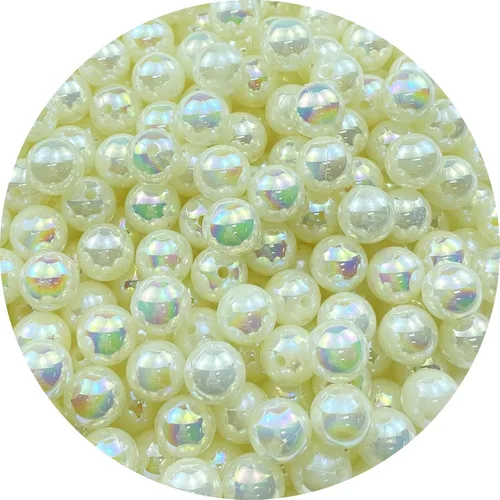 Miniatura 13 de 400 piezas cuentas de perla de 8mm AB cuentas de plástico brillantes y coloridas cuentas espaciadoras sueltas para hacer joyas, aretes, pulseras