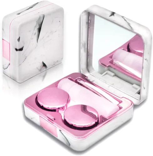 Vastsoon Estuche para Lentes de Contacto, lindo estuche portátil para lentes de contacto de colores con aplicador, herramienta removedora y kit de
