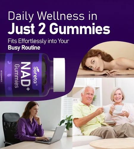 Miniatura 5 de Gomitas NAD+, suplemento de resveratrol NAD para adultos, colágeno, quercetina, berberina, rodiola y extracto de semilla de uva, apoya la energía
