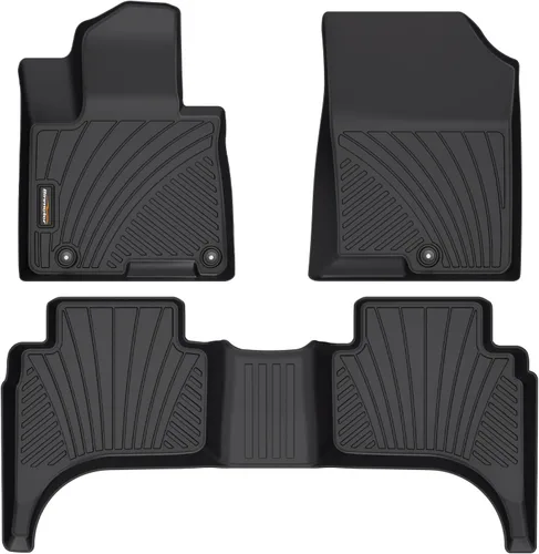 Miniatura 35 de Alfombrillas para todo tipo de clima y forro de carga para Volkswagen Atlas 2018-2025 (asiento de cubo de 6 pasajeros), juego completo de 3 filas