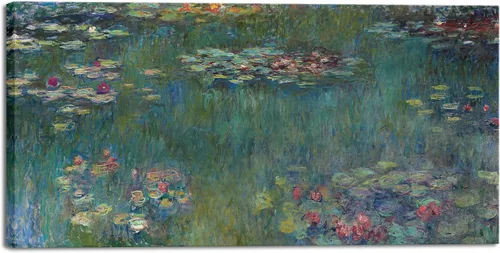 Miniatura 9 de Wieco Art Claude Monet - Lienzo enmarcado con 3 paneles, arte de pared de lirios de agua por Claude Monet, pinturas famosas, impresiones en lienzo