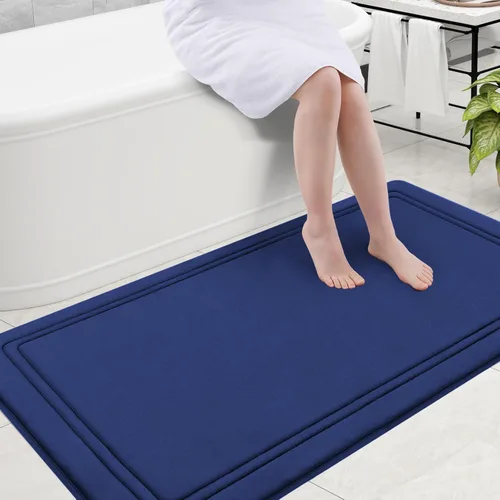 Miniatura 12 de Grandaily Alfombra de baño de espuma viscoelástica de 24 x 16 pulgadas, ultrasuave, antideslizante y absorbente, lavable a máquina, cómoda alfombra
