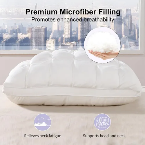 Miniatura 2 de YOUR MOON Almohadas suaves tamaño King para dormir, almohadas de soporte para la cama, almohada alternativa de plumón esponjosa, almohadas de gel
