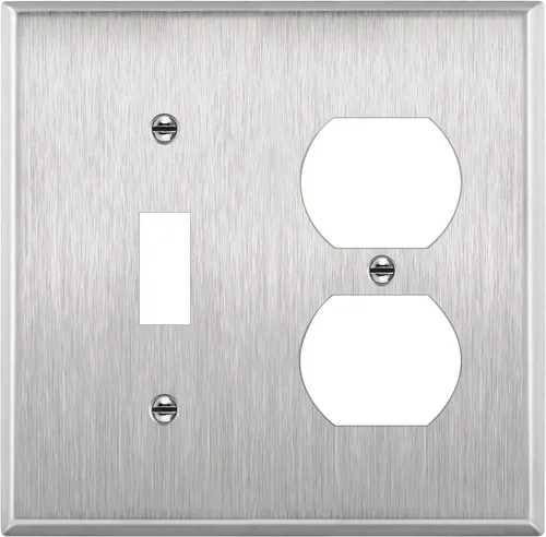 Miniatura 17 de Enerlites placas para combinación de apagador de pared, tamaño estándar, de policarbonato irrompible, color blanco, Blanco, 1