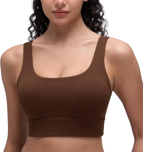 Miniatura 18 de CRZ YOGA Butterluxe - Brasier deportivo con espalda en U para mujer, cuello redondo, acolchado, de bajo impacto, para yoga, entrenamiento