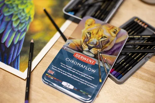 Miniatura 8 de Derwent Chromaflow 2305857 - Lápices de colores, juego de 24 unidades, ideales para regalos de vacaciones, núcleo de 0.157 in de ancho, multicolor