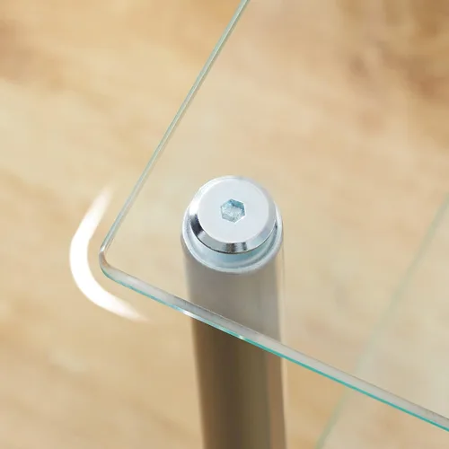 Miniatura 7 de HOOBRO Estante de cristal, unidad de estante de pie de baño de 3 niveles, estante de vidrio templado para espacio pequeño, organizador de soporte