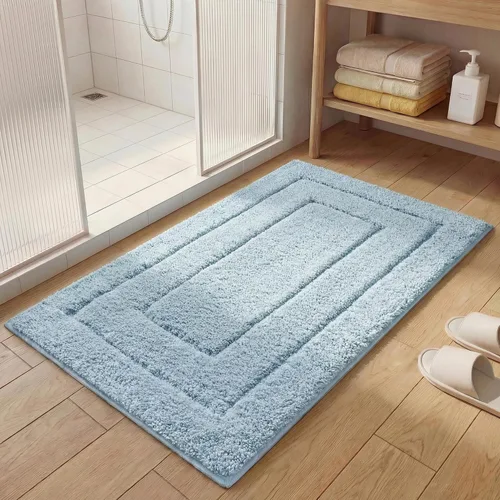 Miniatura 140 de GRANNY SAYS Alfombra de baño negra, alfombras de baño antideslizantes para baño, súper suaves y absorbentes de agua, alfombras de baño de Negro