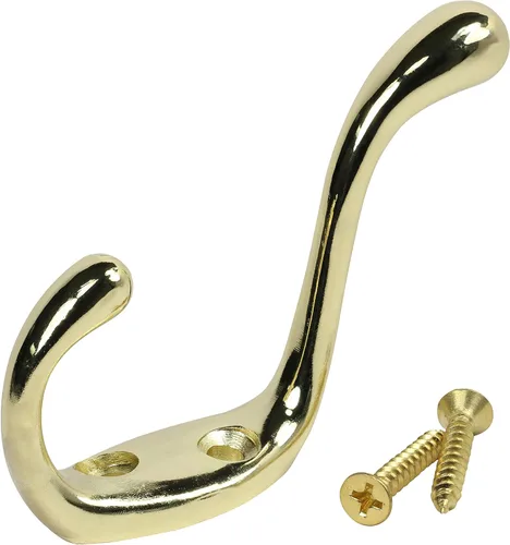 Miniatura 6 de Rok perchero de dos ganchos resistente, 3-1/2" - Paquete de 10 unidades, Antique Brass