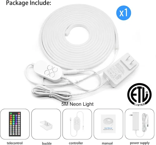 Miniatura 7 de Cuerda de neón direccionable de 16.4 pies y 16.4 ft, WS2811 RGB LED persiguiendo luces digitales MagicRGB cuerda de silicona impermeable cuerda