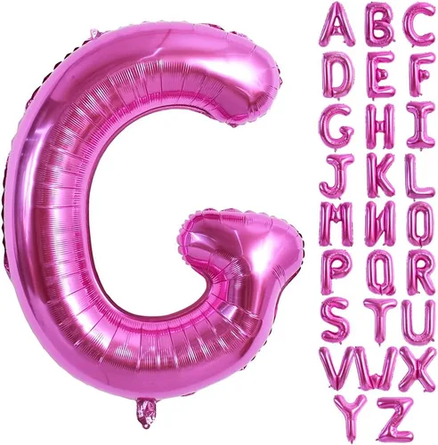 Miniatura 25 de TONIFUL Globos grandes de 40 pulgadas de color rojo rosa con letras B, globos gigantes de letras del alfabeto, globos grandes de Mylar