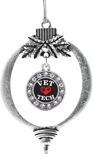 Miniatura 183 de Inspired Silver - Twin One - Adorno festivo de Navidad de plata - Adorno festivo de árbol de Navidad con dije de círculo y circonita cúbica