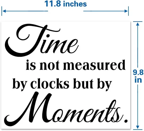 Miniatura 7 de Calcomanías de pared con citas inspiradoras, el tiempo no es medido por relojes, sino por momentos, motivación y frase de motivación, vinilo