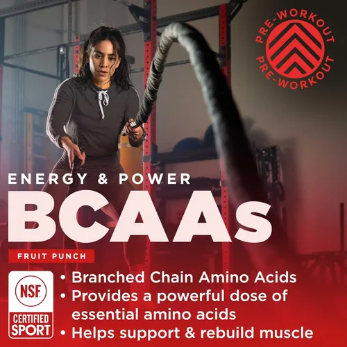 Miniatura 2 de Gnarly Nutrition BCAA en polvo, ponche de frutas - Aminoácidos BCAAS pre-entrenamiento - Certificado NSF Sport - Suplemento para apoyar
