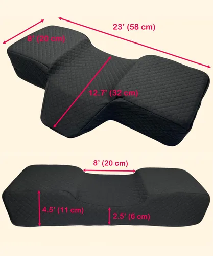 Miniatura 3 de Almohada para la cabeza + almohada de piernas + funda lavable Almohada curvada de espuma viscoelástica con soporte para cuello y espalda