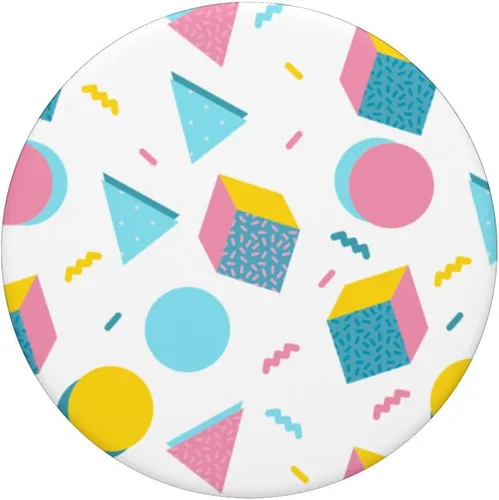Miniatura 3 de PopSockets de los años 80 y 90 colores pastel con patrón geométrico intercambiable PopGrip