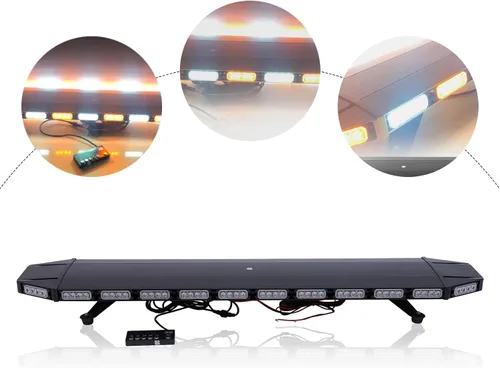 Miniatura 2 de 47 "barra de luz de emergencia advierte camión remolque baliza estroboscópica ámbar 104LED