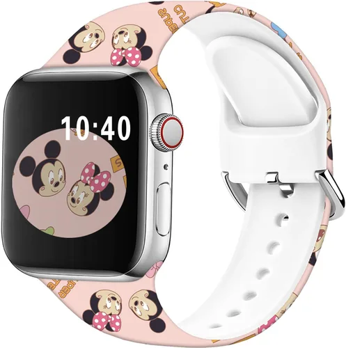 Miniatura 2 de Compatible con Apple Watch Band MiQi Mouse Donald Duck 1.929 in/1.811 in/1.772 in/1.732 in/1.654 in (Serie 3 2 1), correa mágica de silicona suave