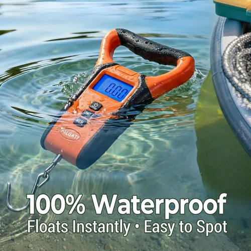 Miniatura 2 de Báscula de pescado digital impermeable flotante con estuche de transporte, báscula de pesaje de pesca con pinza de labio, pantalla LCD