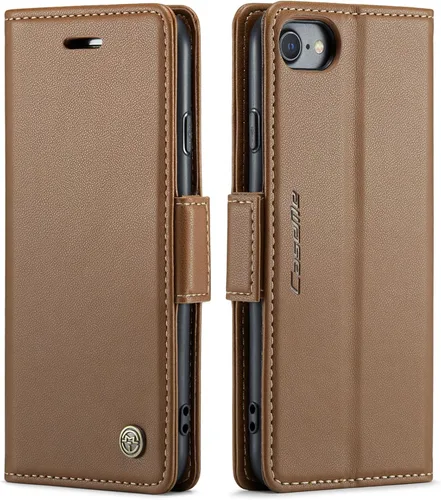 Miniatura 59 de QLTYPRI Funda tipo cartera para iPhone 7/8/SE 2020/SE 2022 5G, funda magnética de piel sintética de alta calidad con bloqueo RFID, ranuras