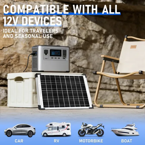Miniatura 8 de Kit de Panel Solar 20W 12V Monocristalino, Mantenedor de Batería + Controlador de Carga Solar 10A + Cable de Extensión con Clips de Batería Terminal