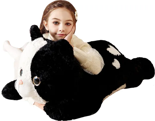 Animal de peluche gigante de gato de felpa suave, juguete grande de 30" de tamaño jumbo, lindo, grande, enorme, esponjoso, gordo, para regalos de