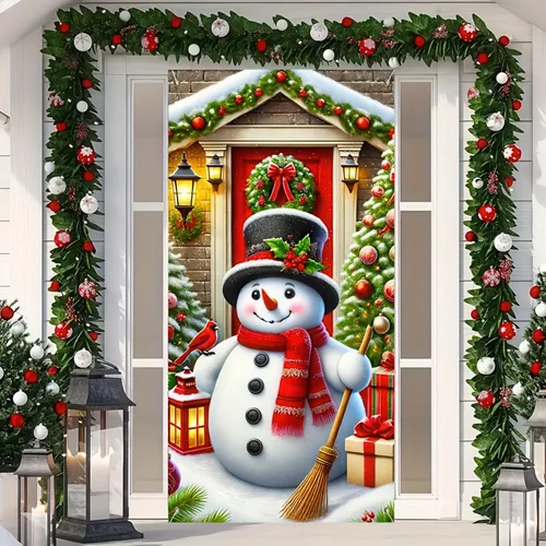 Miniatura 13 de Cartel de porche con decoración de cachorro de Navidad, trío festivo, Schnauzers en suéteres navideños, perfecto para interiores y exteriores