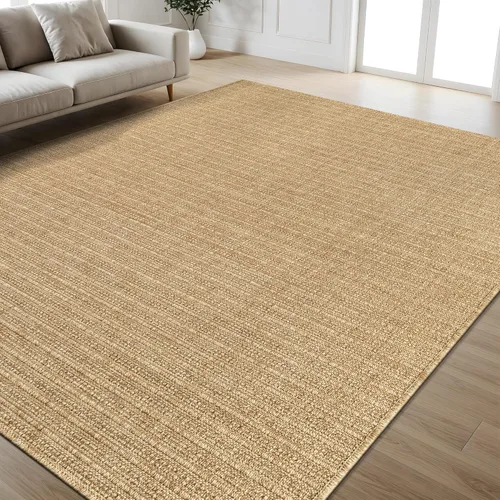 Miniatura 31 de Tapete de Puerta de Yute Fácil 2x3 Pies Interior Exterior Alfombras Naturales Alfombra de Fibra Sólida Alfombra de Área Tejida Boho Fácil de Limpiar