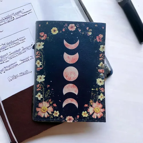 Miniatura 4 de Diario de hechizos en blanco con cierre de cerradura, hecho a mano, vintage, fase lunar, diario, diario de cuero, oración, brujería pagana