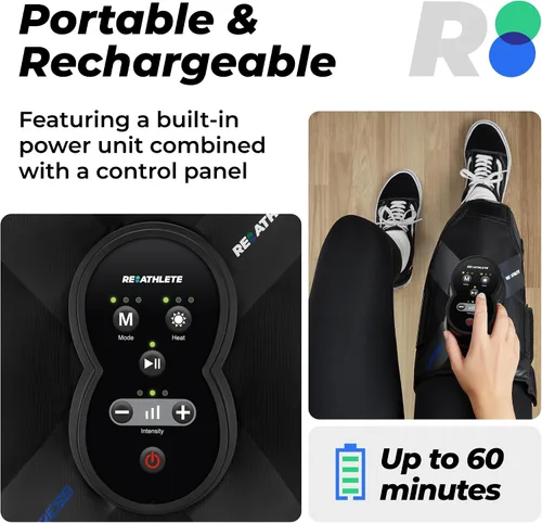 Miniatura 4 de REATHLETE Masajeador de rodilla Xpress para aliviar el dolor Masajeador de piernas con calor y compresión