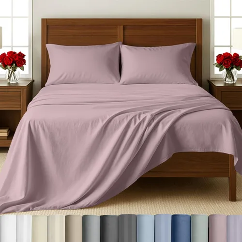 Miniatura 24 de California Design Den Sábanas de cama tamaño individual, sábanas suaves de 100% algodón con bolsillos profundos elásticos, 500 hilos satinados, 13