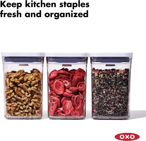 Miniatura 3 de OXO Good Grips - Juego de recipientes POP (3 piezas cuadradas pequeñas + 4 piezas Mini)
