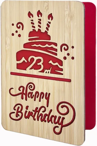 Miniatura 13 de Tarjeta de felicitación de feliz cumpleaños número 21, tarjeta de cumpleaños hecha a mano, tarjetas de felicitación de madera, tarjeta de cumpleaños