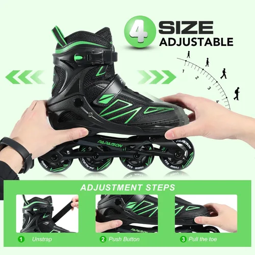 Miniatura 3 de PAPAISON Patines en línea para niños de 5 a 8 años, 8 a 12 años, tamaño ajustable, patines con cuchillas para principiantes para niños y jóvenes