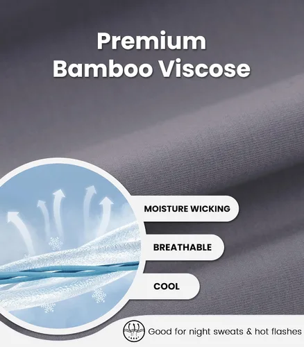 Miniatura 4 de NACHILA Camisones de viscosa para mujer, hechos de bambú, suaves camisas de dormir de manga corta, ropa de dormir suelta