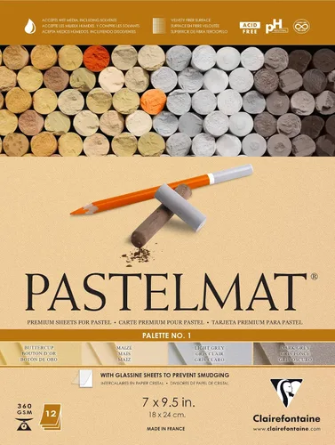 Miniatura 3 de Clairefontaine Pastelmat - Papel especial para pastel (encolado, 30 x 40 cm) - Paleta No. 5 - (12 x 15 3/4 pulgadas) - 360g - 12 hojas - Verde Verde