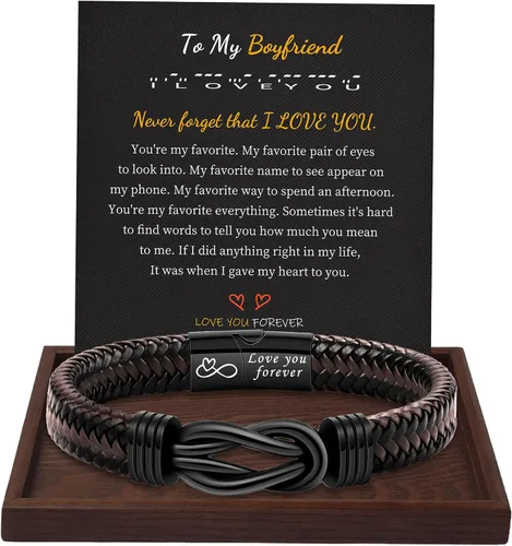 Miniatura 32 de Regalos inspiradores para hombres, pulseras con código morse, pulseras para hombre, regalos de graduación para él, Día del Padre, pulsera de cuero