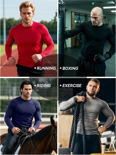 Miniatura 6 de Camisetas deportivas de manga larga para hombre (paquete de 3 o 5)