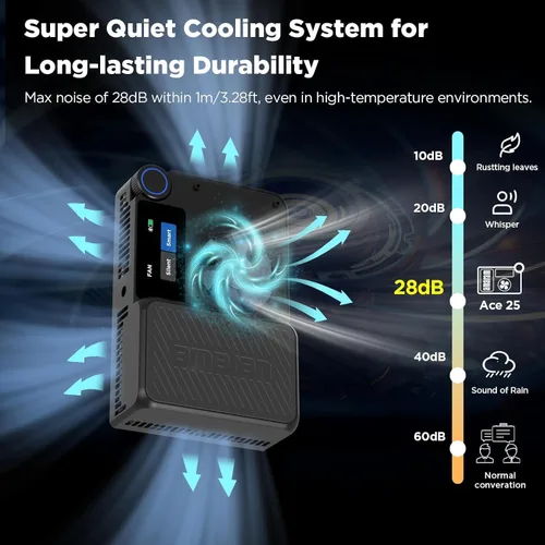 Miniatura 6 de Amaran Ace 25c Luz de video RGB, 25 W en el bolsillo de la cámara CCT 2300k-10000k, 5,908 lux @ 1.6 ft de iluminación, con batería recargable