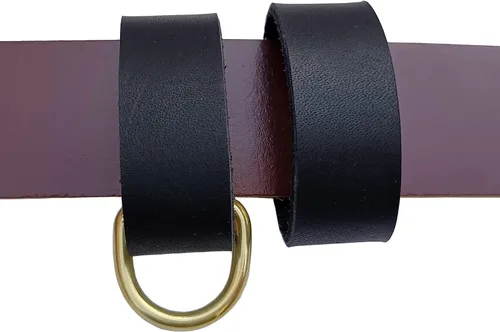Paquete de 2 protectores de cinturón de cuero + 1 llavero con hebillas de latón macizo, protectores de cinturón de cuero para hombres y mujeres