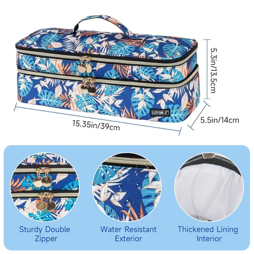 Miniatura 8 de LEFOR·Z Bolsa de transporte de viaje de doble capa compatible con cepillo secador de pelo Revlon de un solo Colorido